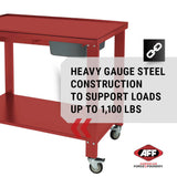 AFF Tear-Down Work Table - Portable Heavy Duty Workbench with Fluid Drainage System - 1,100 lb Capacity - 48" x 31.5" AFF