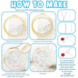 ACRNIGHEET 5PCS Embroidery Kit for Beginners Adults, Mushroom Embroidery Kit, Embroidery Starter Kit with Instructions, Including 5 Stamped Embroidery Cloth Hoops Threads, Crafts Gift Idea