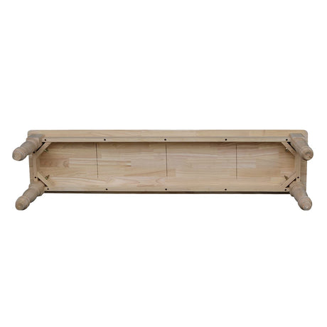 IC International Concepts International Concepts Farmhouse Bench, Unfinished IC International Concepts