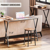 IDEALHOUSE Small Entryway Table, Narrow Hallway Table, 2-Tier Industrial Display Table with Shelves, Couch Table Behind Sofa, Foyer Tables for Entryway, Foyer, Living Room, Bed Room (Brown) IDEALHOUSE