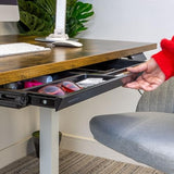 Mount-It! Under Desk Drawer with 4 Compartments, Deep Low-Profile Slide-Out Storage Organizer, 25.8″ x 12.5″ x 1.6″, Smooth Glide Pull-Out Tray for Traditional & Single Motor Standing Desks, Black Mount-It!