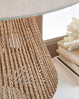 Signature Design by Ashley Clayman Bohemian 23.5" Paper Rope and Wood Table Lamp, Light Brown Signature Design by Ashley