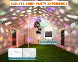 SPECRAFT 39x20x14 FT Large Inflatable Nightclub Tent for Adults with Pavilion Rest Area, Black Inflatable Night Club Gazebo with 2 Side Doors & Logo Area for Wedding, Birthday, Backyard Events, White SPECRAFT