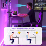 X-cosrack 33.5" Small Gaming Desk with LED Lights & Power Outlets, Compact Computer Desk with Monitor Stand & CPU Stand, Gamer Table with Storage Drawer, Side Hooks for Home Office, Bedroom, Black X-cosrack