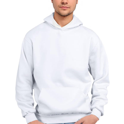 CRFANSHIRT Casual Unisex Hoodies Sweatshirt for Men Women, Comfortable Lightweight Fleece Adult Pullover with Pockets White L