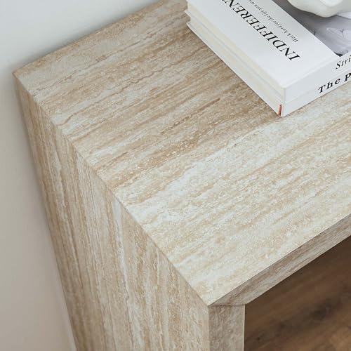 Modway Mirella 54" Faux Travertine Console Table, Modern Entryway Table in Travertine, Minimalist Design, Narrow Hallway Table for Living Room Furniture, Foyer Accent, Chic Corridor Piece Modway