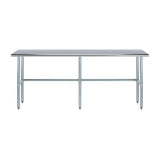 14" x 84" Open Base Stainless Steel Work Table | Residential & Commercial | Food Prep | Heavy Duty Utility Work Station | NSF AmGood