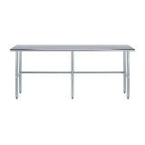 AmGood Stainless Steel Work Table Open Base | Metal Work Bench (Stainless Steel Table Open Base, 84" Long x 14" Deep) AmGood