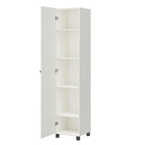 SystemBuild Evolution Kendall Utility Storage Cabinet, 16" Wide, Fluted White SystemBuild