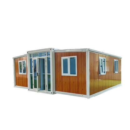 Generic 20FT Mobile Expandable Prefab House Tiny Home with 2 Bedrooms, 1 Living Room, 1 Bathroom, 1 Kitchen for Living House, Villa, Warehouse, Workshop (with Lighting)