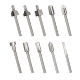 Bestgle 10Pcs Titanium Router Bits 1/8" Shank Carbide Engraving Milling Cutter Bit Set for Rotary Tools for DIY Woodworking, Carving, Trimming, Drilling Bestgle
