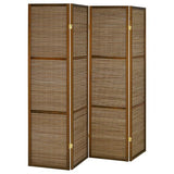 Coaster Home Furnishings - Browning - Wood - 70-Inch 4-Panel Room Divider Folding Screen with Bamboo Panels and Freestanding Structure - Living Room & Bedroom - Walnut - 961638 Coaster Fine Furniture