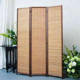 Pawlabay 3 Panel Bamboo Room Divider Screen,5.6 FT Tall Bamboo Divider Folding Panel Screen,Freestanding Panel Divider for Room Seperation,Brown PawlaBay