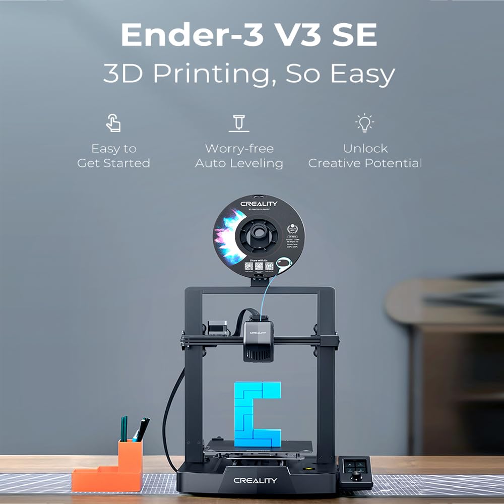 Creality Ender 3 V3 SE 3D Printer, Max Speed 250mm/s Faster Printing Upgrade CR Touch Auto Leveling Sprite Direct Drive Extruder Dual Z-Axis Ender 3D Printers, Printing Size 8.66x8.66x9.84 in - WoodArtSupply