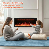 Valuxhome 42 inch Electric Fireplace Heater with App & Remote Control, Recessed and Wall Mounted Electric Fireplace, 1-9H Timer, 13 * 13 * 13 Color Combinations, Screen Touch, 1500/750W Valuxhome