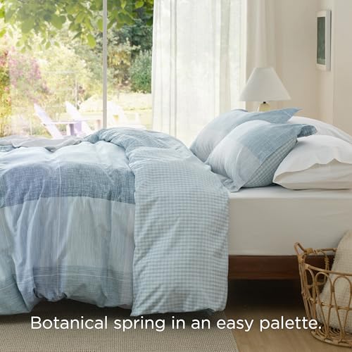 Bedsure Duvet Cover King Size - Gingham Reversible Buffalo Plaid Duvet Cover Set with Zipper Closure, 3 Pieces Blue Bedding Set with 8 Corner Ties and 2 Pillow Shams 20"x36" Bedsure