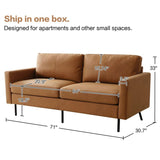 ASHOMELI Modern Living Room Sofa,loveseat Sofa,Soft and Comfortable Couch,Apartments Small Sofa,Removable Back Cushion,Breathing Leather (Brown) ASHOMELI