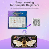 Huacan Embroidery Kit for Adults Beginner - Embroidery Kits 3 Pcs Stamped Stitch Practice Multiple Butterfly Pattern with 3 Hoops, DIY Sewing Kit with Gift Box 7.9 x 7.9 Inch (Butterfly 1)