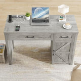 Farmhouse 47" Executive Desk, Computer Desk with Drawers and Storage Cabinet, Workstation Computer Table for Study and Home Office. Vabches