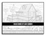 Beach Homes: An Adult Coloring Book with Beautiful Vacation Houses, Charming Interior Designs, and Relaxing Nature Scenes WoodArtSupply