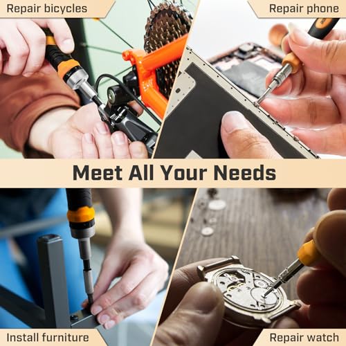 IRONCUBE Ratcheting Screwdriver Set: 56-Piece Magnetic Multi Bits Tool Kit with Case ironcube