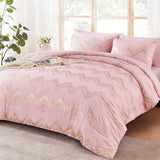 Wowelife Queen Comforter Set for Girls, Gold Glitter Foil Queen Bedding Comforter Set for Kids, 7 Pieces Bed Set for All Seasons, Teen Girl Bedroom Sets with 2 Pillow Shams and 2 Pillowcases Wowelife