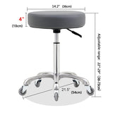 Ainilaily Rolling Stool with Wheels, Heavy Duty 400 lbs Stool for Shop Guitar Lab Tattoo Workbench Medical, Adjustable Swivel Stool Chair (Grey) Ainilaily