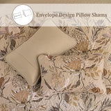 Dintszyayue Quilt Queen Size Brown, 3 Pieces Boho Floral Bedspread Bedding for Queen Size Bed, Soft Lightweight Microfiber Coverlet Set for All Season Quilt with 2 Pillowcases Dintszyayue