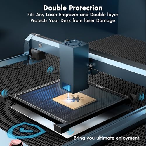 Longer Honeycomb Working Table, 17.3"x 17.3"x 0.86" Honeycomb Working Bed for CO2 or Diode Laser Engraver Cutting Machine, Fast Heat Dissipation with Aluminum Plate for Table-Protecting Longer