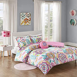 Intelligent Design Camille Comforter Set, Vibrant Flowers Design All Season Teen Bedding, Matching Sham, Decorative Pillow, Girls Bedroom Décor, Twin/Twin XL, Pink 3 Piece Intelligent Design