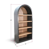 Pemberly Row Modern/Contemporary Arched Solid Wood Bookcase in Black Pemberly Row