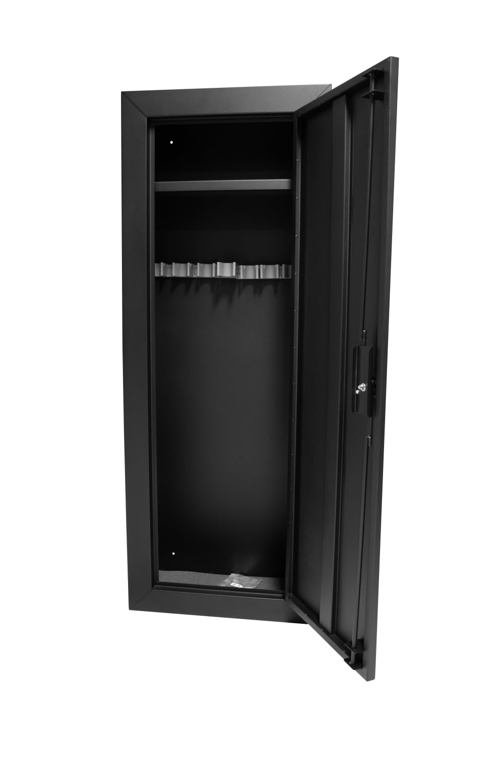 First Watch 8-Gun Security Cabinet, Steel Storage Safe with Lock, American Flag Design, Black Homak