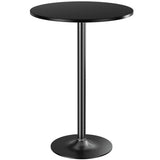 Shahoo Round Bar Table, Cocktail Tables with Metal Base & MDF Top, for Bistro Pub, Cafe, Black Shahoo