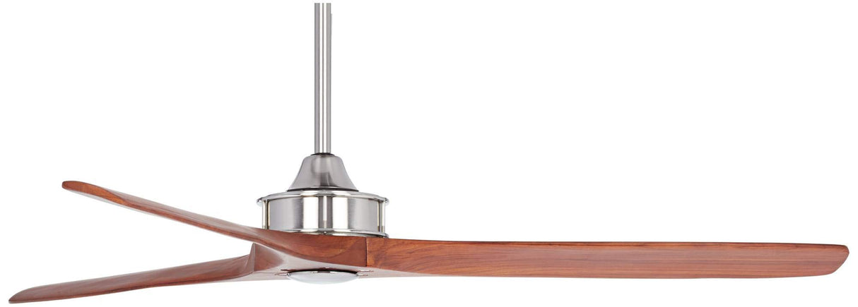 Casa Vieja 52" Windspun DC Modern 3 Blade Indoor Ceiling Fan with Remote Control Brushed Nickel Walnut Solid Carved Wood for Living Kitchen House Bedroom Family Dining Office Kids Room Casa Vieja