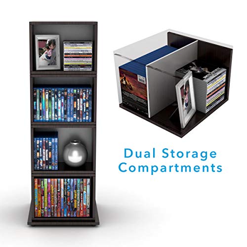 Atlantic 4 Tier Rotating Cube Espresso Atlantic