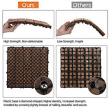 Yaheetech 11pcs Tiles Patio Deck Tiles Interlocking Wood Patio Tiles Patio Garden Deck Poolside Indoor&Outdoor 12 x 12in, Brown Yaheetech