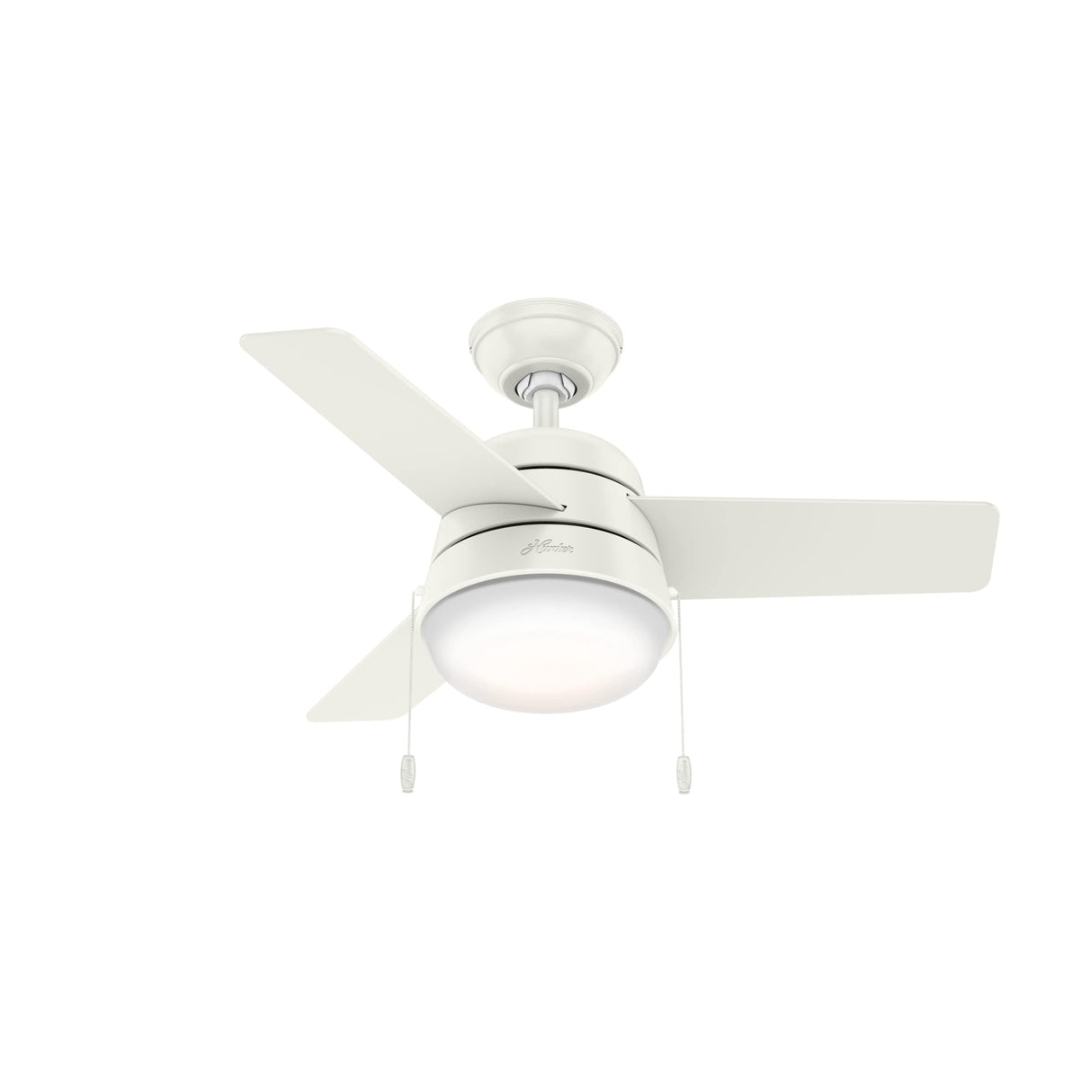 Hunter Fan Company 59301 Aker Indoor with LED Light, Pull Chain Control, 36 Inch, White Hunter