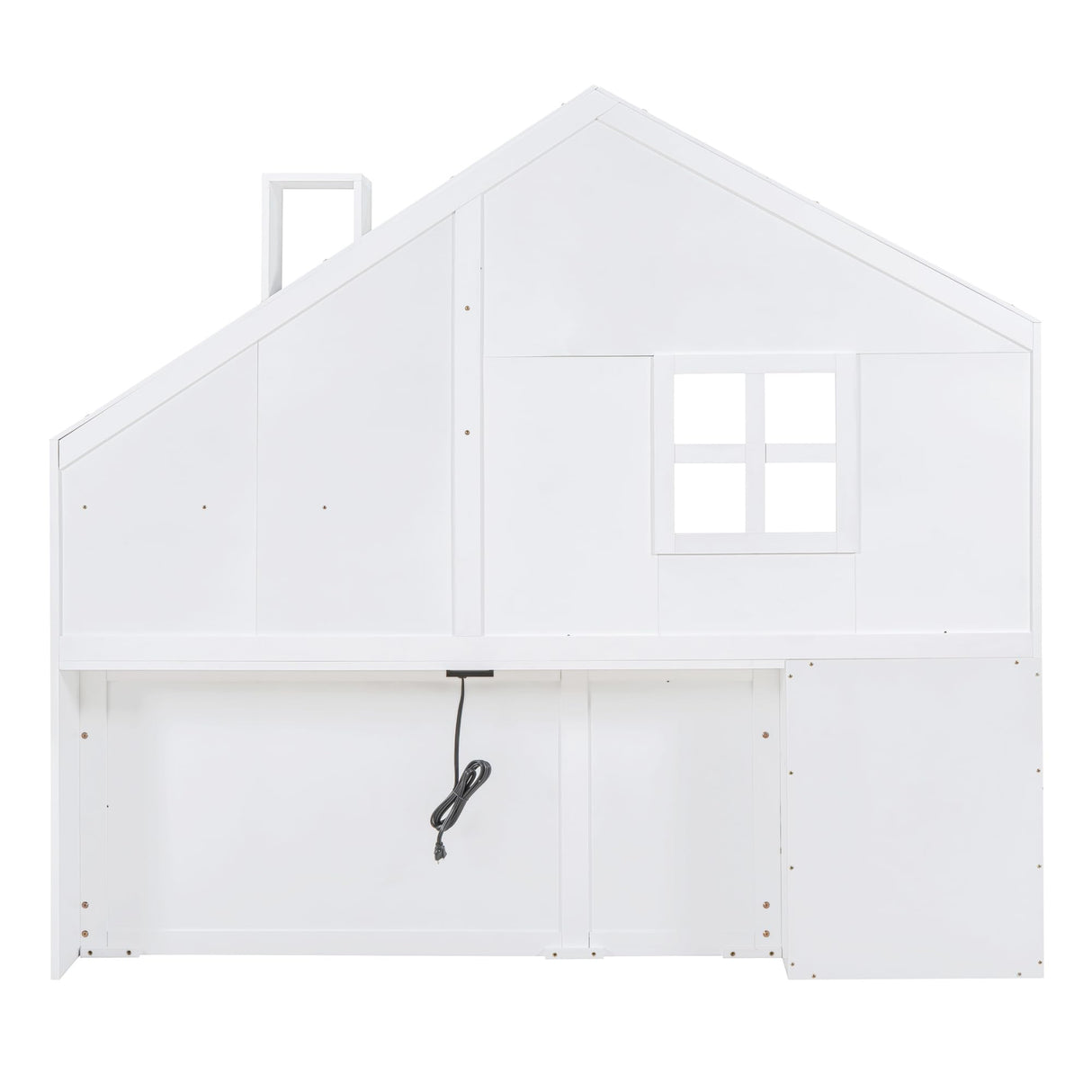 MERITLINE White Montessori Floor Bed with House Design, Drawers, Shelves, and USB Ports for Kids MERITLINE