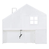 MERITLINE White Montessori Floor Bed with House Design, Drawers, Shelves, and USB Ports for Kids MERITLINE