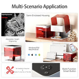 JWHetc X-Pro 5W Laser Engraver Machine, Portable 5000mW Laser Engraver and Cutter Machine for Wood Leather Metal Silicone Paper Glass Cloth,Class 1 for DIY Supports Win/Mobile System/Offline Class 1 JWHetc