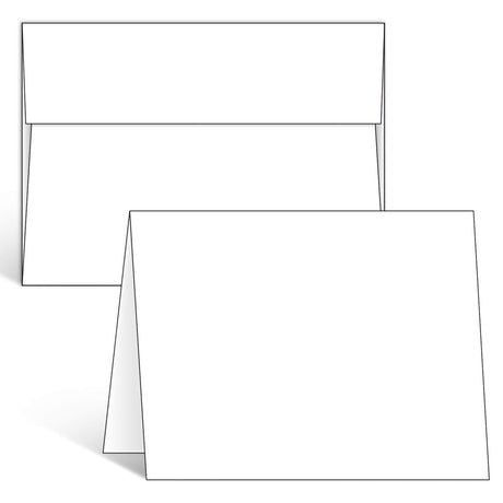 Ohuhu Blank White Cards and Envelopes 100 Pack - 5" x 7" Heavyweight Folded Cardstock and A7 Envelopes for DIY Greeting Cards Wedding Birthday Invitations Baby Shower Thank You Cards and All Occasions Ohuhu