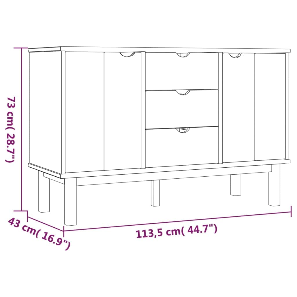 loibinfen Wooden Sideboard with 3 drawers and 2 compartments, Buffet Sideboard Storage Credenza Cabinet Console Table Kitchen Dining Room Furniture Organizer, Entryway Cupboard, 44.7"x16.9"x2 - WoodArtSupply