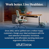 UPLIFTDESK V3 2-Leg Maple Laminate Wood Standing Desk – Adjustable Height, Advanced 1-Touch Memory Keypad, Under Desk Cable Management, Wire Grommets & Rocker Board (Black C-Frame, 80 x 30 inch) UPLIFTDESK