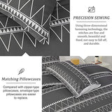 WONGS BEDDING Dark Grey Comforter Set California King, Reversible Boho Triangle Bedding Comforter Set for Cal King Bed 3 Pieces (1 Comforter + 2 Pillowcases), Microfiber Bedding Set 104"x 96" WONGS BEDDING