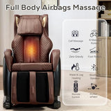 KEIKI 2026 Massage Chair Full Body, Zero Gravity Recliner, Upgraded Calf & Foot Rollers, Waist & Leg Heating, Bluetooth Speaker and Remote Control, Brown KEIKI