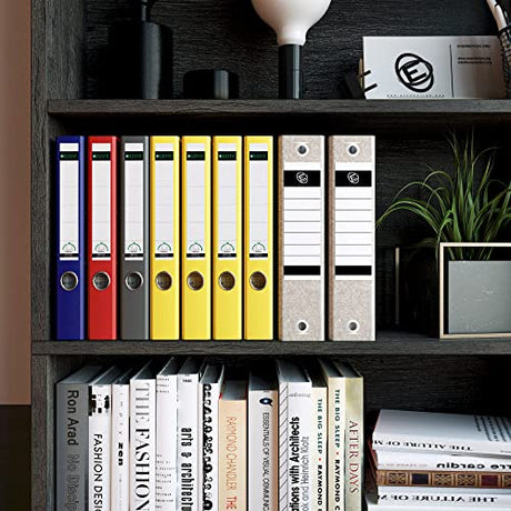 IRONCK 6-Tier Charcoal Grey Bookshelf - Tall Floor Standing Bookcase for Home Office and Living Room IRONCK