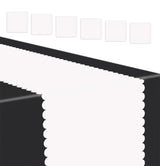 MUNILAIL 6 Pcs White Scalloped Table Runner 14 x 108 Plastic Table Runner for Birthday Wedding Baby Shower Party Disposable Table Runner MUNILAIL