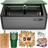 Gluwphy Laser Engraver Machine 5000mW(5W) Enclosed Diode Laser Cutter for Beginner, Class 1 Safety Laser Engraving Machine for Wood, Metal,Black Gluwphy
