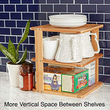 BERYLAND Bamboo Corner Shelf - 3 Tier 10 x 10 inch and 11.5 inches high. Kitchen Cabinet Organizer - Pantry Organization and Storage - Bathroom Countertop Shelves BERYLAND