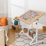 Tektalk Jigsaw Puzzle Table with Angle & Height Adjustment，Puzzle Board with Cover，Puzzle Easel Tilting Table with Legs, Enclosed with 4 Roller Wheels, for Up to 1500 Pieces Tektalk